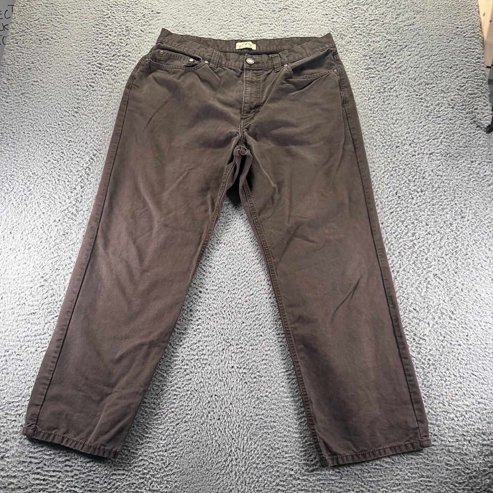 Blue Mountain Pant Mens 38x32 Brown Cotton Khakis Straight‎ Leg Workwear Utility